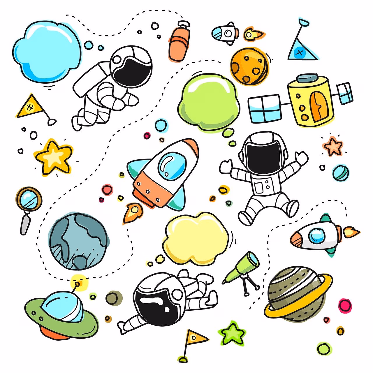 sketch, cartoon, space