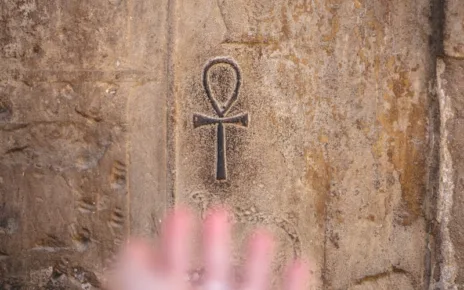 brown ankh sign